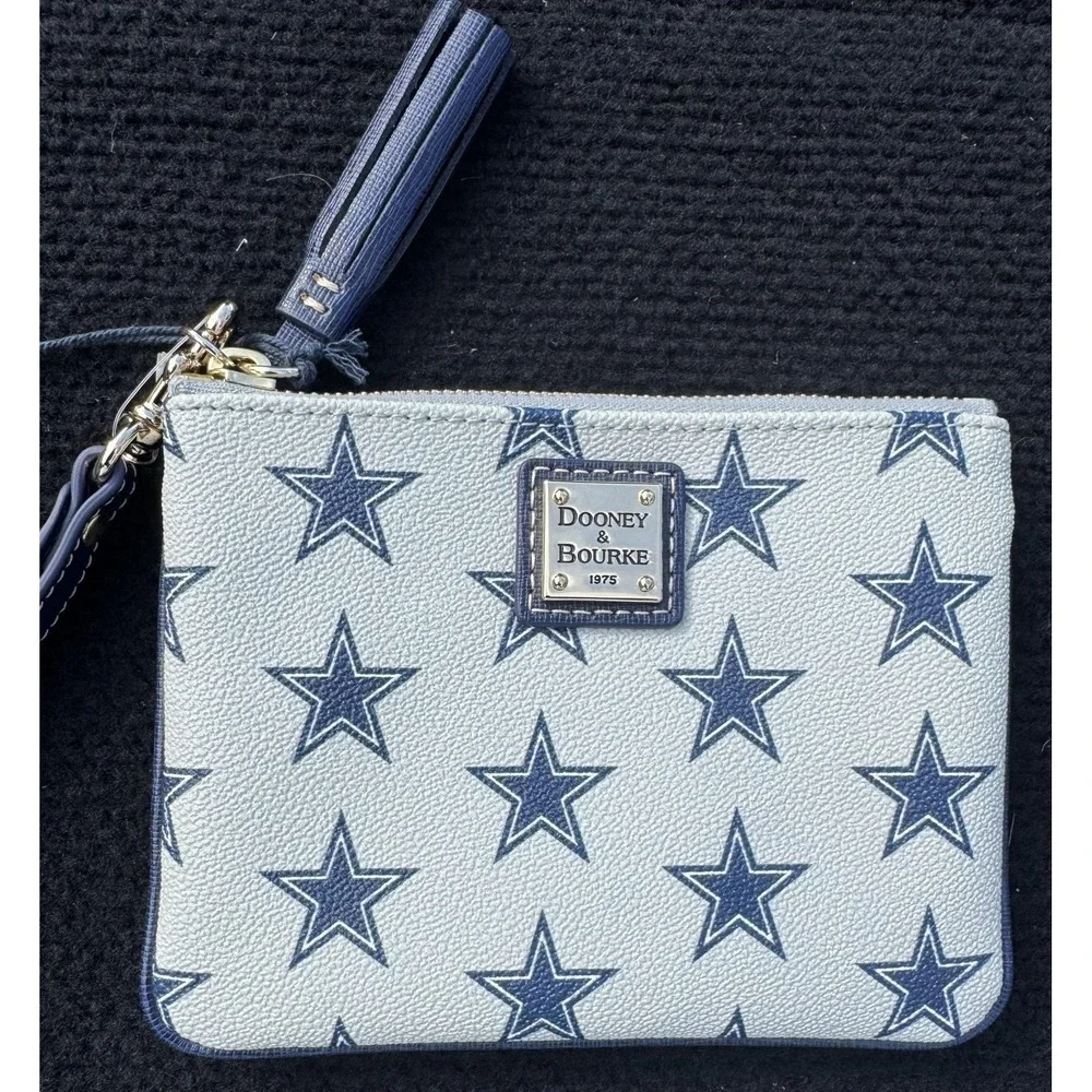 Dooney & Bourke NFL Dallas Cowboys Slim Wristlet Wallet NWT Gray Blue